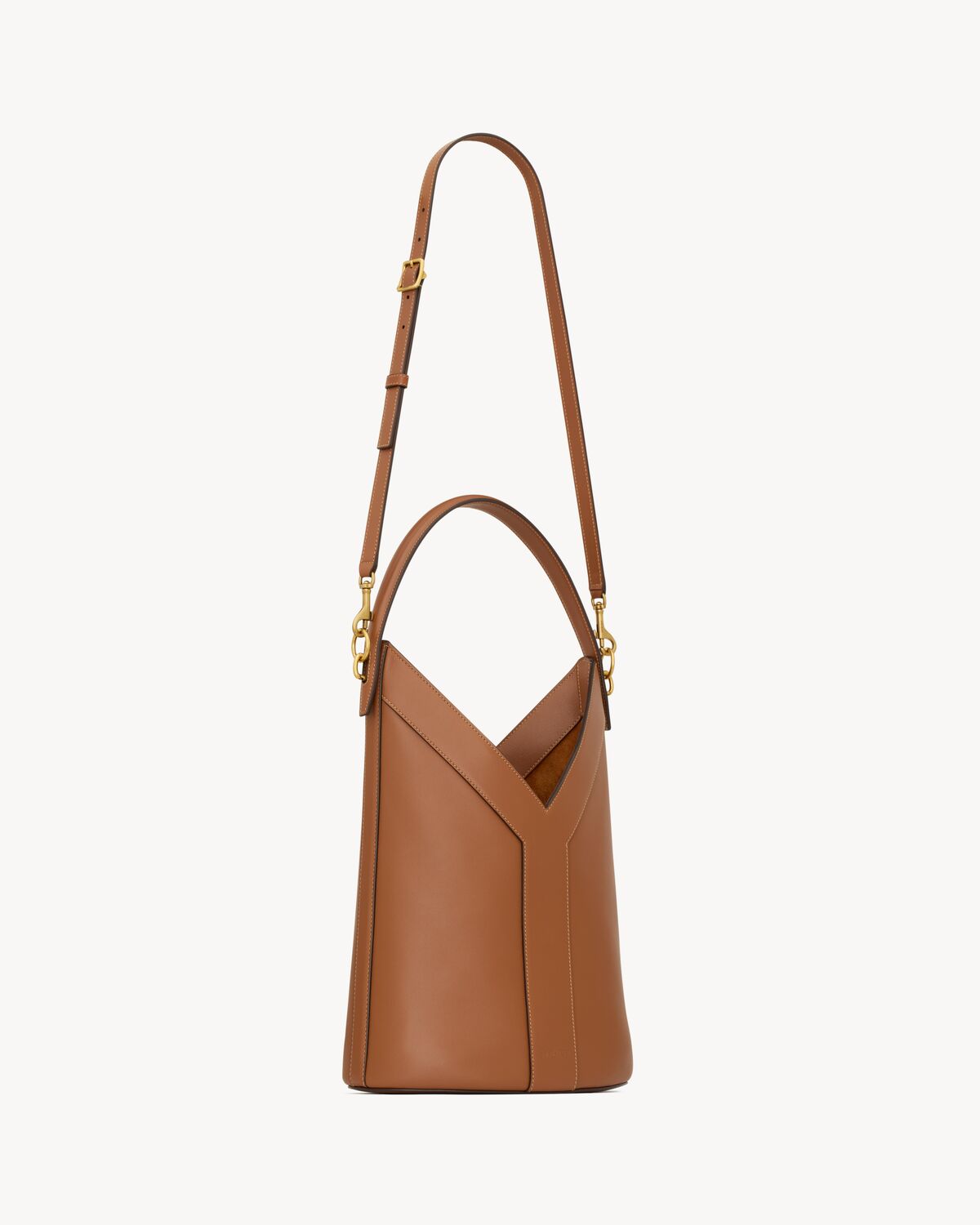 YSL Y top-handle bucket in leather - Image 3